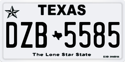 TX license plate DZB5585