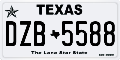 TX license plate DZB5588