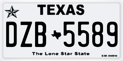 TX license plate DZB5589