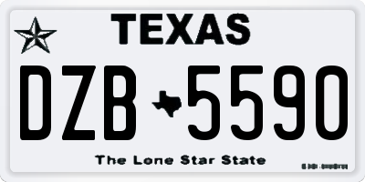 TX license plate DZB5590