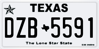 TX license plate DZB5591