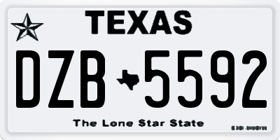 TX license plate DZB5592