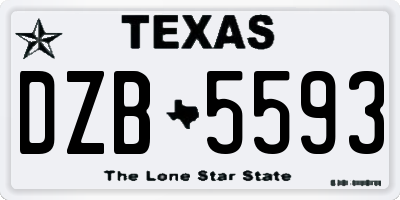 TX license plate DZB5593