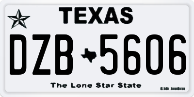 TX license plate DZB5606