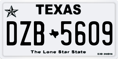TX license plate DZB5609