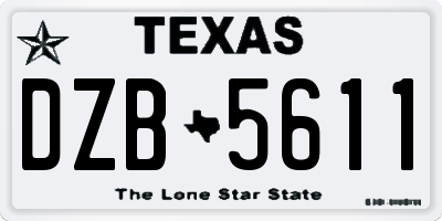 TX license plate DZB5611