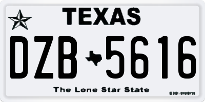 TX license plate DZB5616