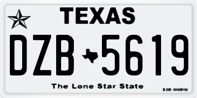TX license plate DZB5619