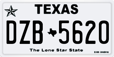 TX license plate DZB5620