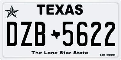 TX license plate DZB5622