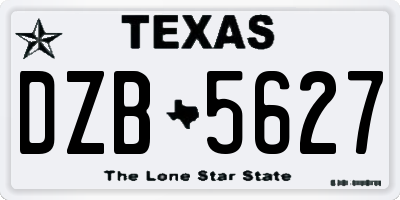 TX license plate DZB5627