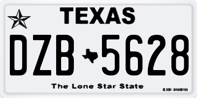 TX license plate DZB5628