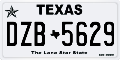 TX license plate DZB5629
