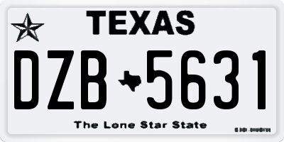 TX license plate DZB5631