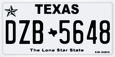 TX license plate DZB5648