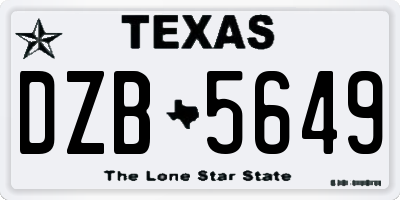 TX license plate DZB5649