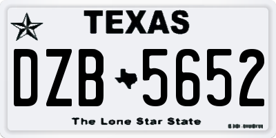 TX license plate DZB5652