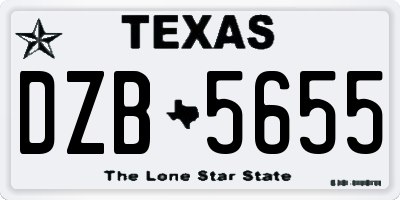 TX license plate DZB5655