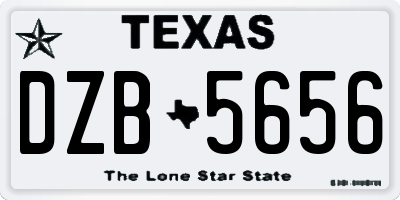 TX license plate DZB5656