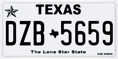 TX license plate DZB5659