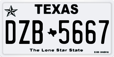 TX license plate DZB5667