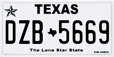 TX license plate DZB5669