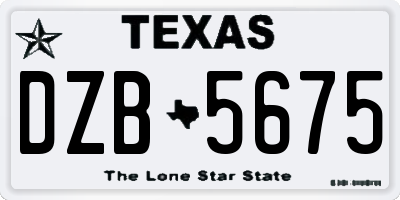 TX license plate DZB5675