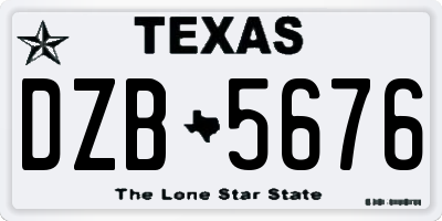 TX license plate DZB5676