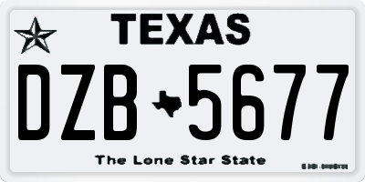 TX license plate DZB5677