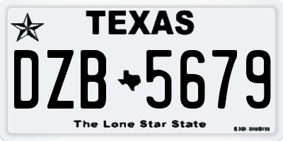 TX license plate DZB5679
