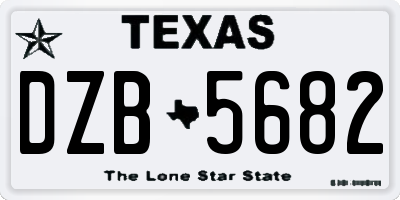 TX license plate DZB5682