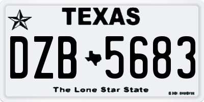 TX license plate DZB5683