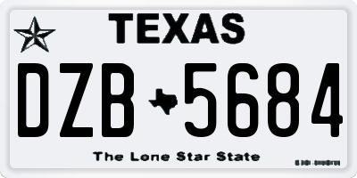 TX license plate DZB5684