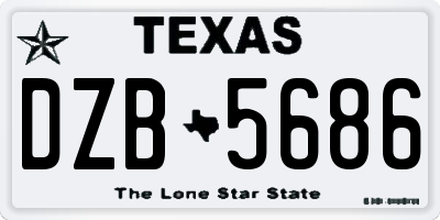 TX license plate DZB5686