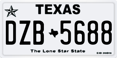 TX license plate DZB5688