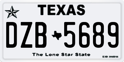 TX license plate DZB5689