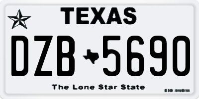 TX license plate DZB5690