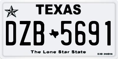 TX license plate DZB5691