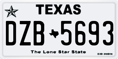 TX license plate DZB5693