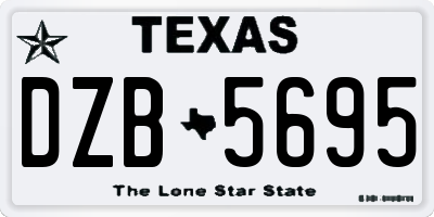 TX license plate DZB5695