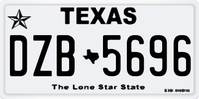 TX license plate DZB5696