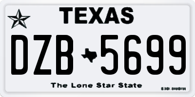 TX license plate DZB5699