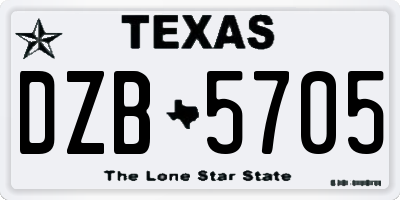 TX license plate DZB5705