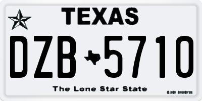 TX license plate DZB5710