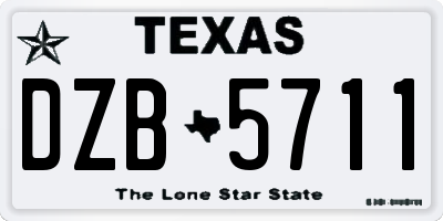 TX license plate DZB5711