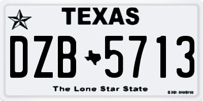 TX license plate DZB5713