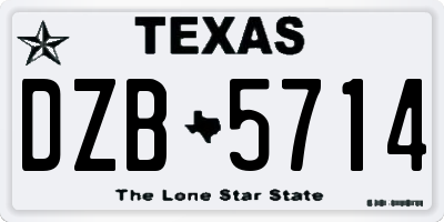 TX license plate DZB5714