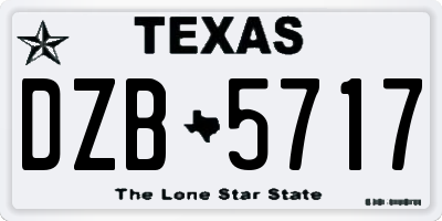 TX license plate DZB5717