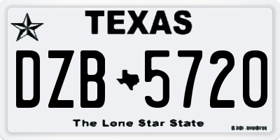 TX license plate DZB5720