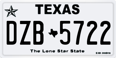 TX license plate DZB5722